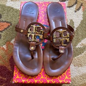 Tory Burch brown Miller 2 sandals.
